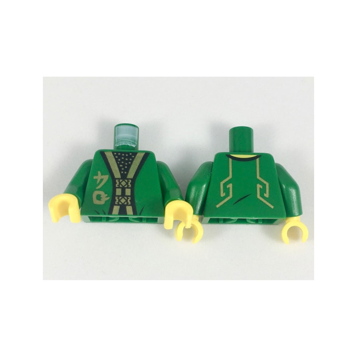 LEGO® Torso Ninjago Robe with Gold Trim and Symbols over Black Shirt with Gold Dots Pattern / Green Arms / Yellow Hands 973pb3019c01 grün