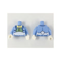 LEGO® Torso Suit Jacket with Lime Striped Vest, Bow Tie and White Fur Midriff Pattern (Easter Bunny) / Bright Light Blue Arms / White Hands 973pb3051c01 leuchtend hellblau