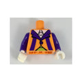 LEGO® Torso Jacket with White Collar, Dark Purple Lapels and Stripes, Lime Cummerbund Pattern / Dark Purple Arms / White Hands 973pb3071c01 orange