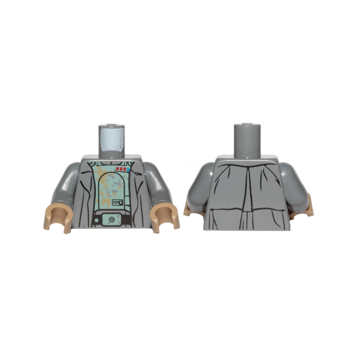LEGO® Torso SW Armor with Sand Green Stains, Imperial Officer Insignia and Coat Pattern (Tobias Beckett) / Dark Bluish Gray Arms / Dark Tan Hands 973pb3138c01 dunkelgrau