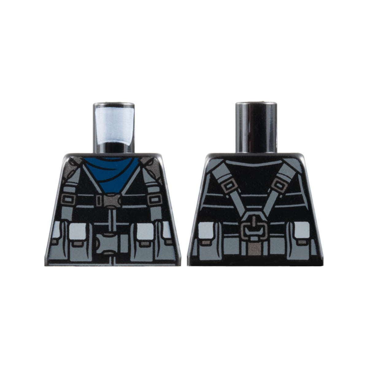 LEGO® Torso Tactical Jacket, Dark Blue Scarf, Dark Bluish Gray Straps and Utility Pouches Pattern 973pb3148 schwarz