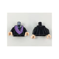 LEGO® Torso Robe with Medium Lavender Sash, White Collar with Dark Blue Tie Pattern / Black Arms / Light Nougat Hands 973pb3196c01 schwarz