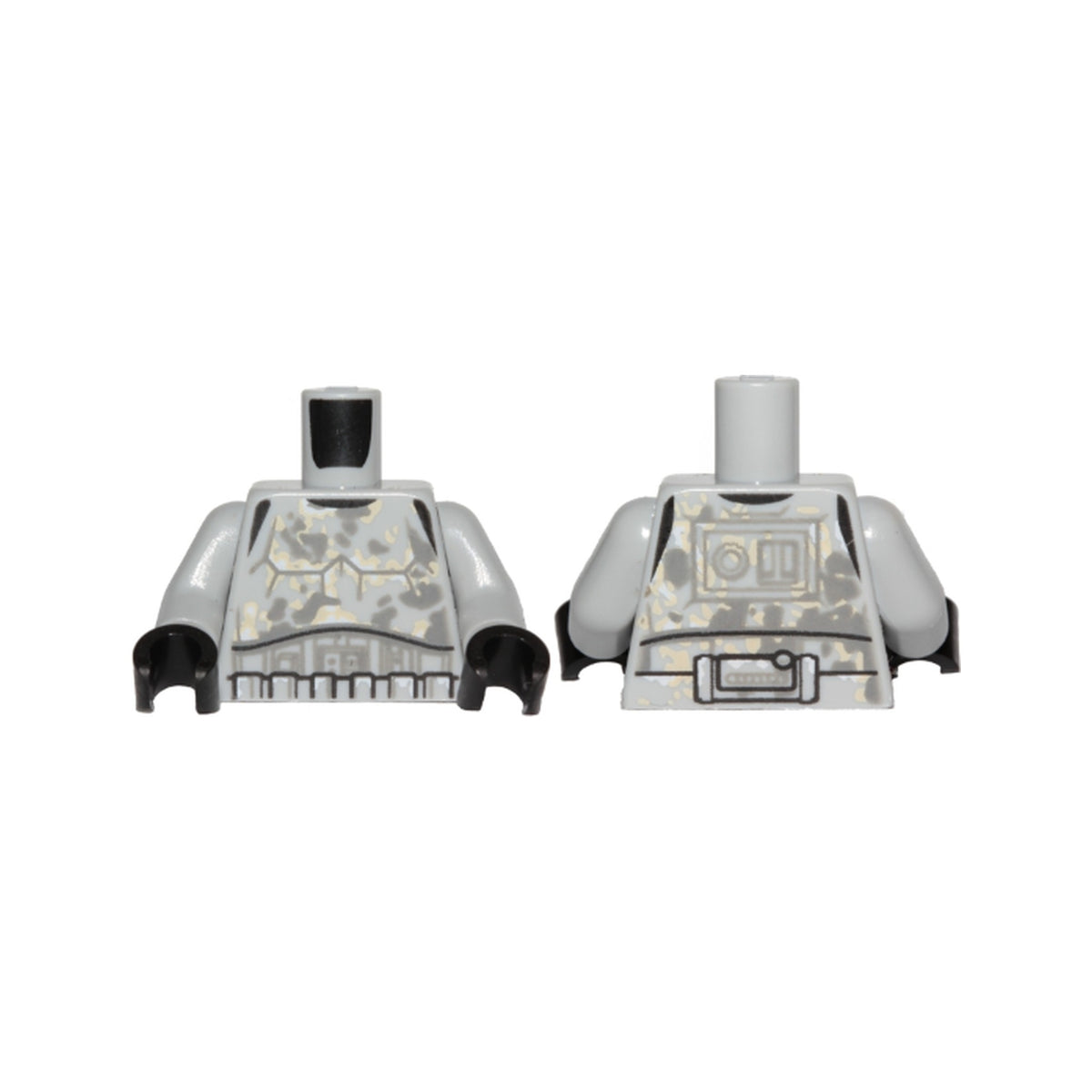 LEGO® Torso SW Mimban Stormtrooper Armor with Dark Bluish Gray and Tan Dirt Stains Pattern / Light Bluish Gray Arms / Black Hands 973pb3299c01 hellgrau