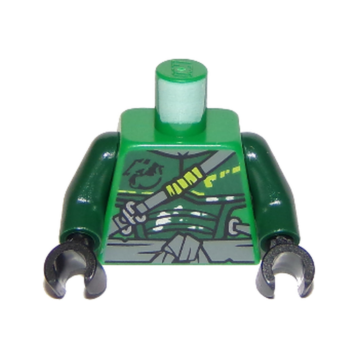 LEGO® Torso Ninjago Armor with Sash, Straps and Pouches Pattern / Dark Green Arms / Black Hands 973pb3310c01 grün