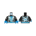 LEGO® Torso Ninja Robe with Blue Belt and Sash and Spinjitzu Lightning Burst Pattern / Black Arms / Blue Hands 973pb3344c01 schwarz
