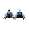 LEGO® Torso Police Black Pilot Safety Vest with Police Badge and Dark Bluish Gray Pockets Pattern / Bright Light Blue Arms / Black Hands 973pb3376c01 leuchtend hellblau