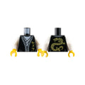 LEGO® Torso Robe with Dark Bluish Gray Hem, Gold Ninjago Logogram 'MAS', Light Bluish Gray Tunic Pattern / White Arms / Yellow Hands 973pb3398c01 schwarz
