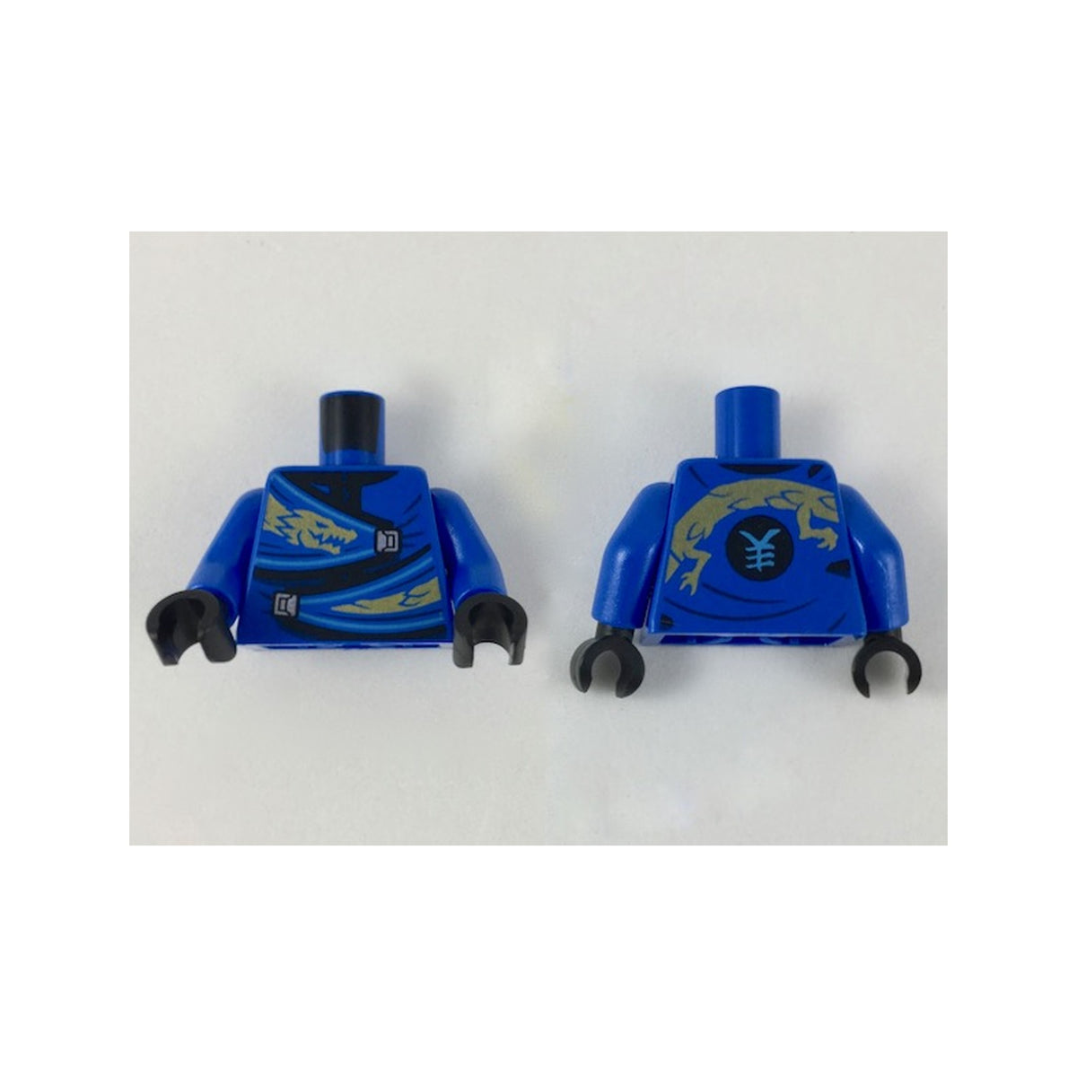 LEGO® Torso Wrapped Robe with Gold Dragon Head and Tail, Silver Clasps Pattern / Blue Arms / Black Hands 973pb3399c01 blau