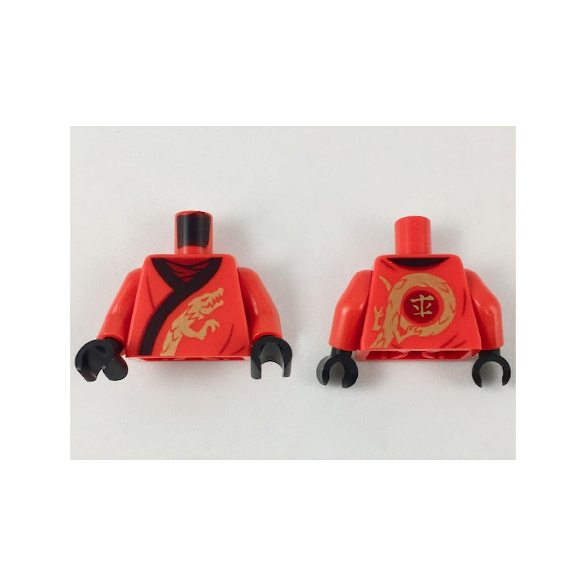 LEGO® Torso Ninjago Robe with Black Hem and Gold Dragon Pattern / Red Arms / Black Hands 973pb3400c01 rot