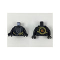 LEGO® Torso Ninjago Robe with Dark Bluish Gray Hems, Gold Dragon Head and Tail, Silver Scale Armor Pattern / Black Arms / Black Hands 973pb3401c01 schwarz