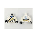 LEGO® Torso Ninjago Wrapped Robe with Bright Light Blue Neck Ruffle, Black Hems, Gold Dragon Pattern / White Arms / Black Hands 973pb3403c01 weiss