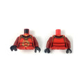 LEGO® Torso Ninjago Female Samurai Armor in 3 Sections with Gold Clasps, Trim and Phoenix Logo Pattern / Dark Red Arms / Black Hands 973pb3411c01 rot