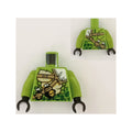 LEGO® Torso Ninjago Snake with Green Scales, Dark Tan Shoulder Belt and Black Vials with Skull Pattern / Lime Arms / Black Hands 973pb3418c01 limette