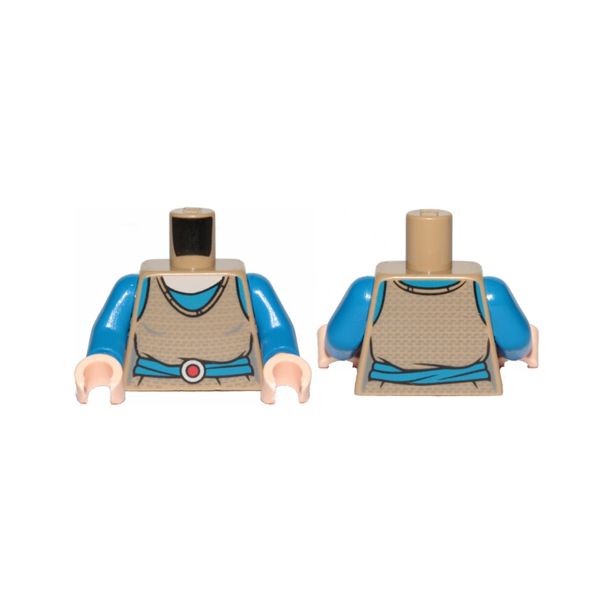 LEGO® Torso SW Dark Tan Shirt, Blue Belt with Red Buckle Pattern / Blue Arms / Light Nougat Hands 973pb3487c01 dunkelbeige