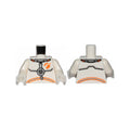 LEGO® Torso Spacesuit with Dark Bluish Gray and Orange Stripes Pattern / White Arms / White Hands 973pb3553c01 weiss