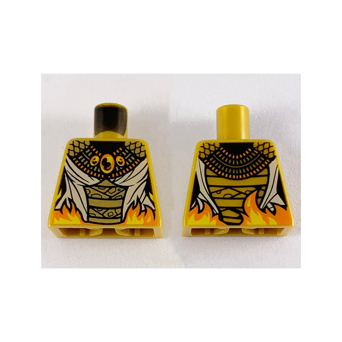 LEGO® Torso Armor, Gold Scales, Orange and Yellow Trim, Tan Wrappings and Fire at Waist Pattern 973pb3616 perlgold