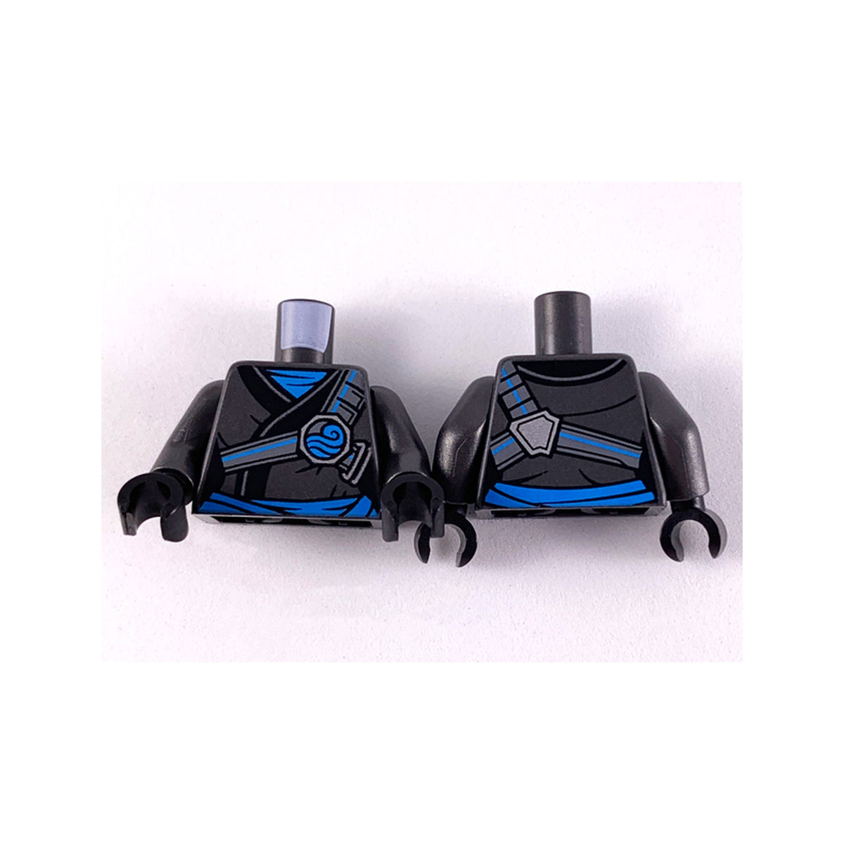 LEGO® Torso Female Ninjago Robe, Black Hem, Dark Azure Scarf, Sash and Trim Pattern / Pearl Dark Gray Arms / Black Hands 973pb3617c01 perldunkelgrau