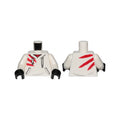 LEGO® Torso Hoodie with White Laces, Red Stripes and Pockets Pattern / White Arms / Black Hands 973pb3635c01 weiss