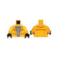 LEGO® Torso Sand Blue Turtleneck Sweater and Raincoat with White Laces Pattern / Bright Light Orange Arms / Black Hands 973pb3640c01 hellorange