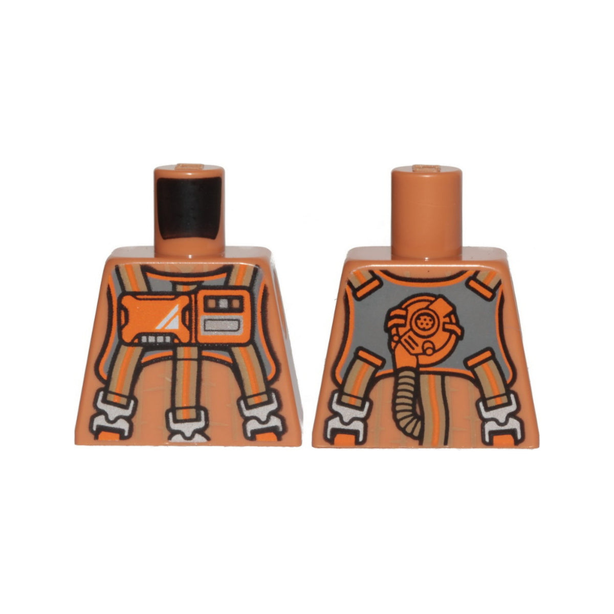 LEGO® Torso SW Jumpsuit with 3 Gray and Orange Belts and Front Panel Pattern 973pb3715 mittelnougat