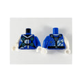 LEGO® Torso Tunic, White Hems, Black Straps, Medium Azure Circles Pattern / Blue Arm Left / White Arm Right / White Hands 973pb3764c01 blau
