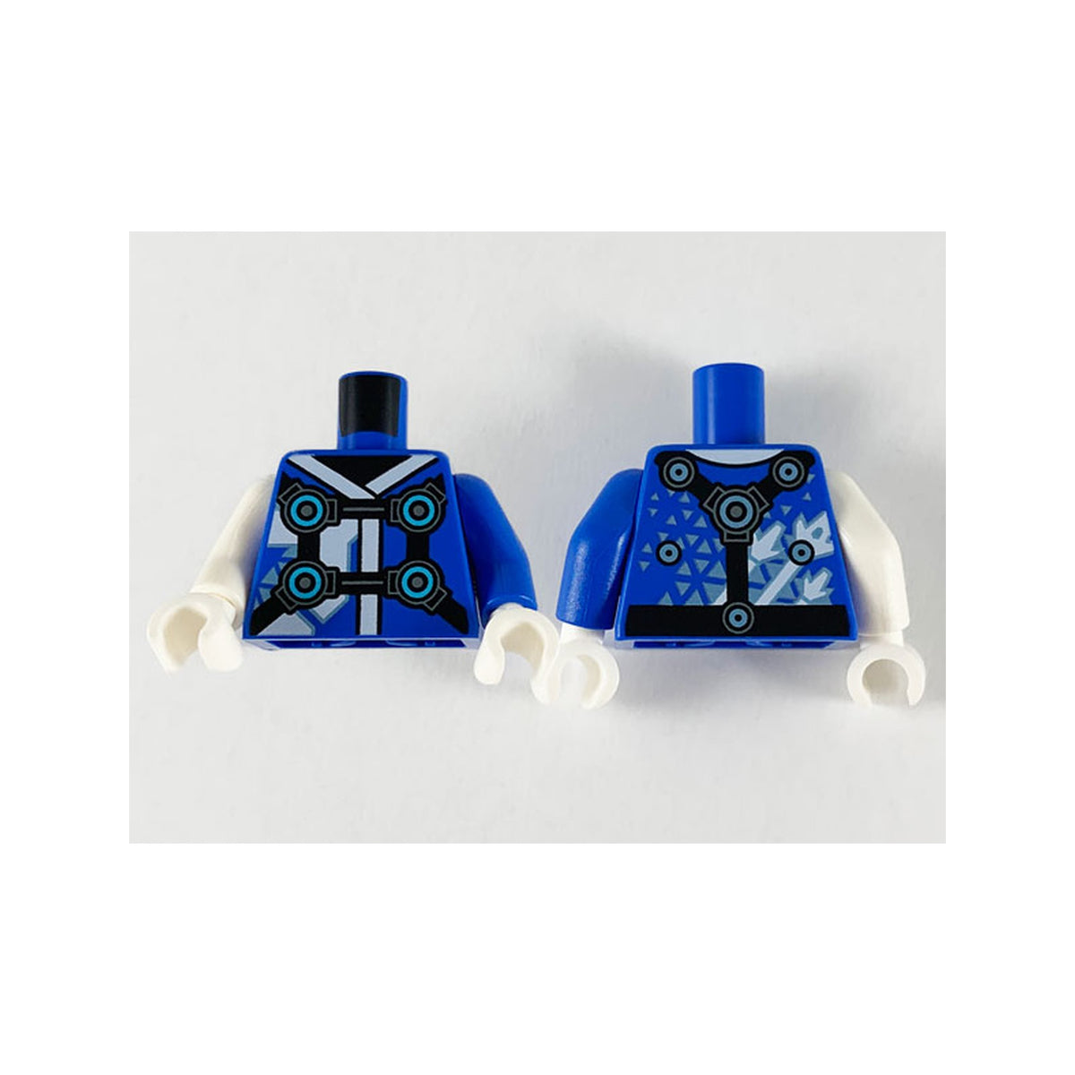 LEGO® Torso Tunic, White Hems, Black Straps, Medium Azure Circles Pattern / Blue Arm Left / White Arm Right / White Hands 973pb3764c01 blau