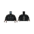 LEGO® Torso Jacket with Zippers, Dollar Sign on Back, Claw Necklace and Belts Pattern / Black Arms / Dark Brown Hands 973pb3773c01 schwarz