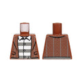 LEGO® Torso Tweed Jacket Open over Gray and White Striped Shirt with 3 Buttons Pattern 973pb3776 braun