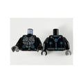 LEGO® Torso Armor, Silver Plates and Medium Azure Circles Pattern / Black Arms / Black Hand Left / Dark Bluish Gray Hand Right 973pb3819c01 schwarz