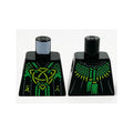 LEGO® Torso Robe, Bright Green Mesh Shawl, Lime Celtic Knot and Ninjago Logogram Letter D and Letter R Pattern 973pb3932 schwarz