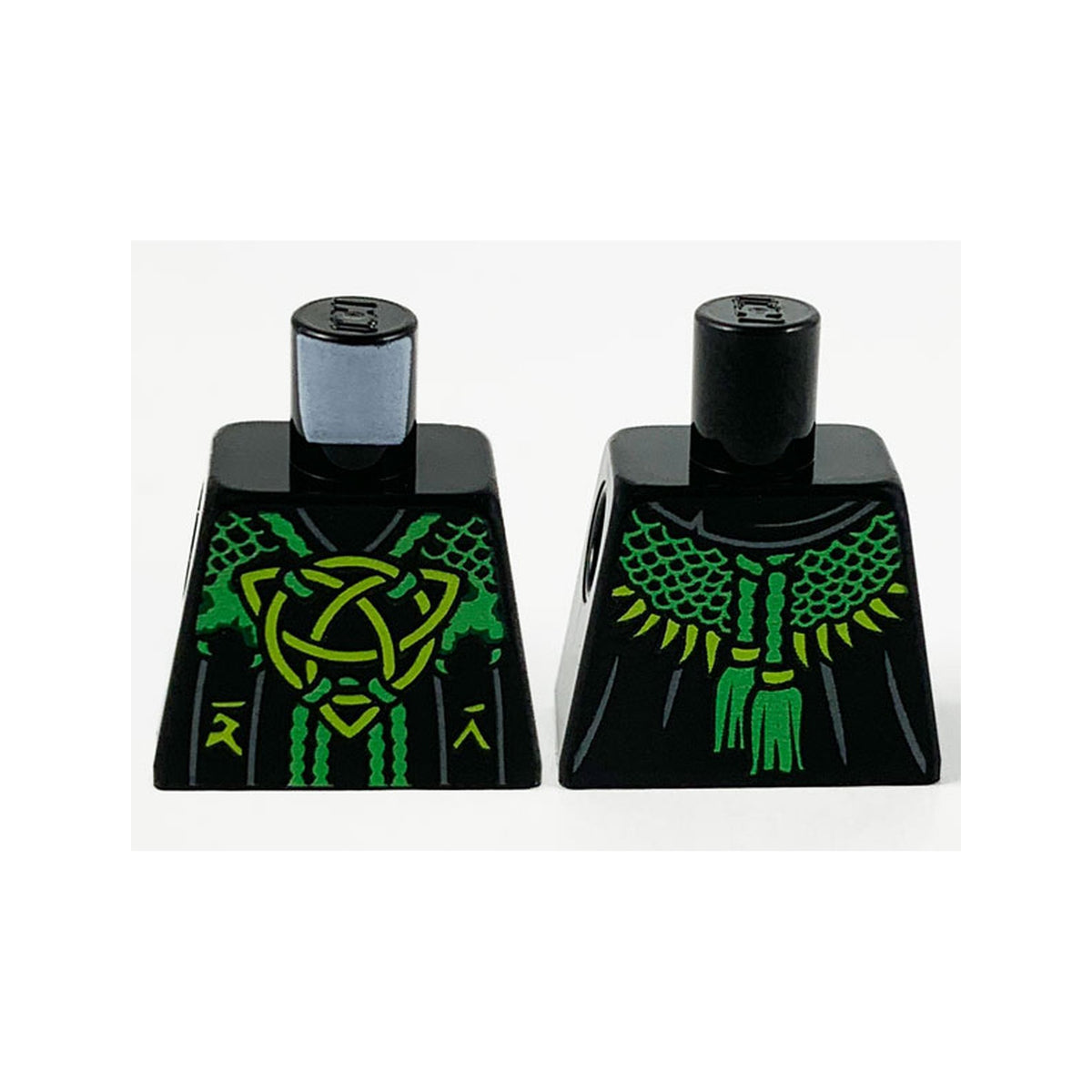 LEGO® Torso Robe, Bright Green Mesh Shawl, Lime Celtic Knot and Ninjago Logogram Letter D and Letter R Pattern 973pb3932 schwarz