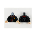 LEGO® Torso Hogwarts Robe Clasped over Dark Bluish Gray Sweater, Dark Red and Bright Light Orange Tie and Trim Pattern / Black Arms / Light Nougat Hands 973pb4019c01 schwarz