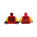LEGO® Torso Ninjago Robe, Dark Red Shirt, Wide Black Hems with Gold Characters and Dragon Pattern / Yellow Arms / Black Hands 973pb4045c01 rot