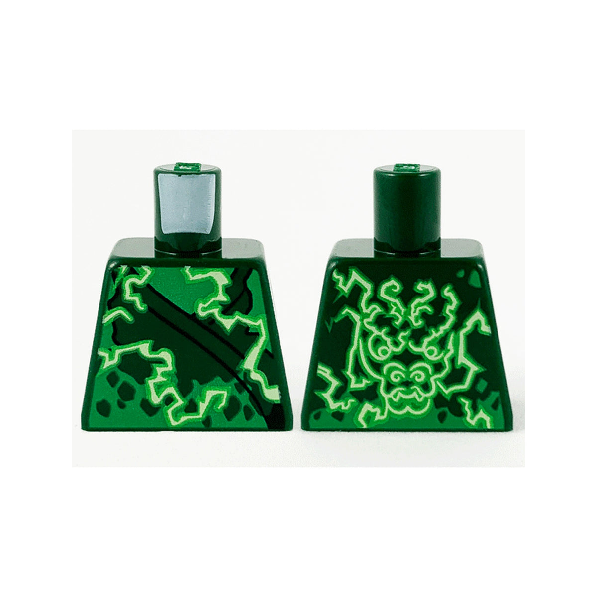 LEGO® Torso Tunic with Bright Green and White Electricity Energy and Dragon on Back Pattern 973pb4058 dunkelgrün