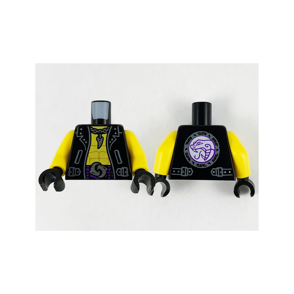 LEGO® Torso Jacket, Yellow Chest, Silver Necklace with Fang Pendant and Yin Yang Belt Buckle Pattern / Yellow Arms / Black Hands 973pb4153c01 schwarz