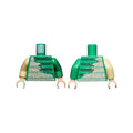 LEGO® Torso Spider-Man Black and Dark Tan Muscles Outline with Dark Green Stripes Pattern (Sandman) / Green Arm Left / Tan Arm Right / Light Nougat Hand Left / Tan Hand Right 973pb4177c01 grün