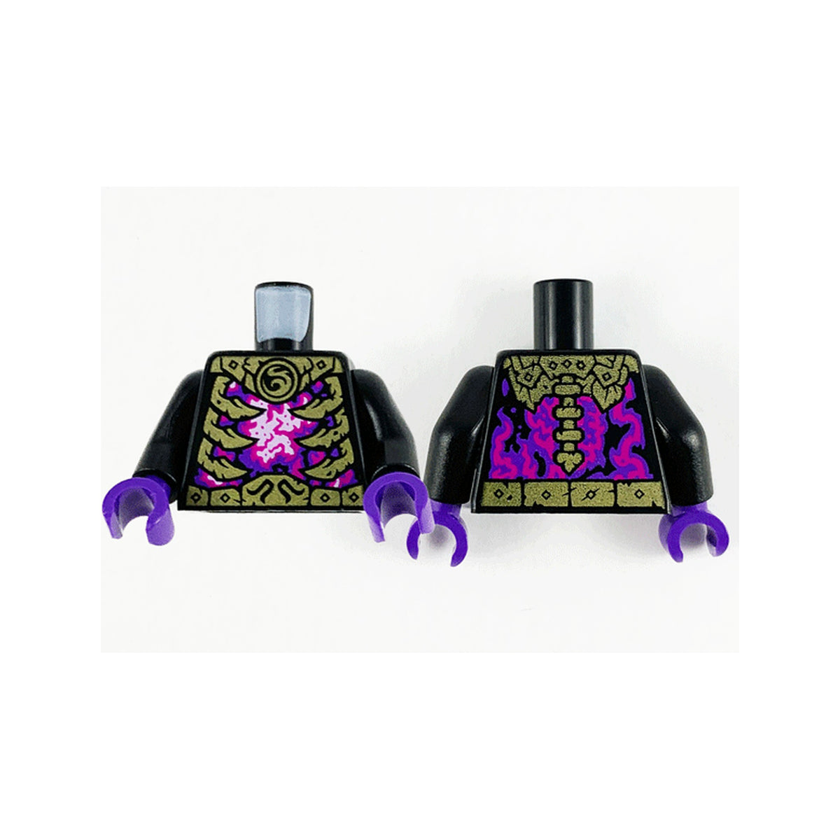LEGO® Torso Gold Armor and Ribs, Magenta, Dark Purple and White Energy Pattern / Black Arms / Dark Purple Hands 973pb4192c01 schwarz