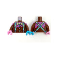 LEGO® Torso Bow Tie and Suspenders Pattern / Reddish Brown Arms with Topping and Sprinkles Pattern / Medium Azure Hand Left / Bright Pink Hand Right 973pb4237c01 braun