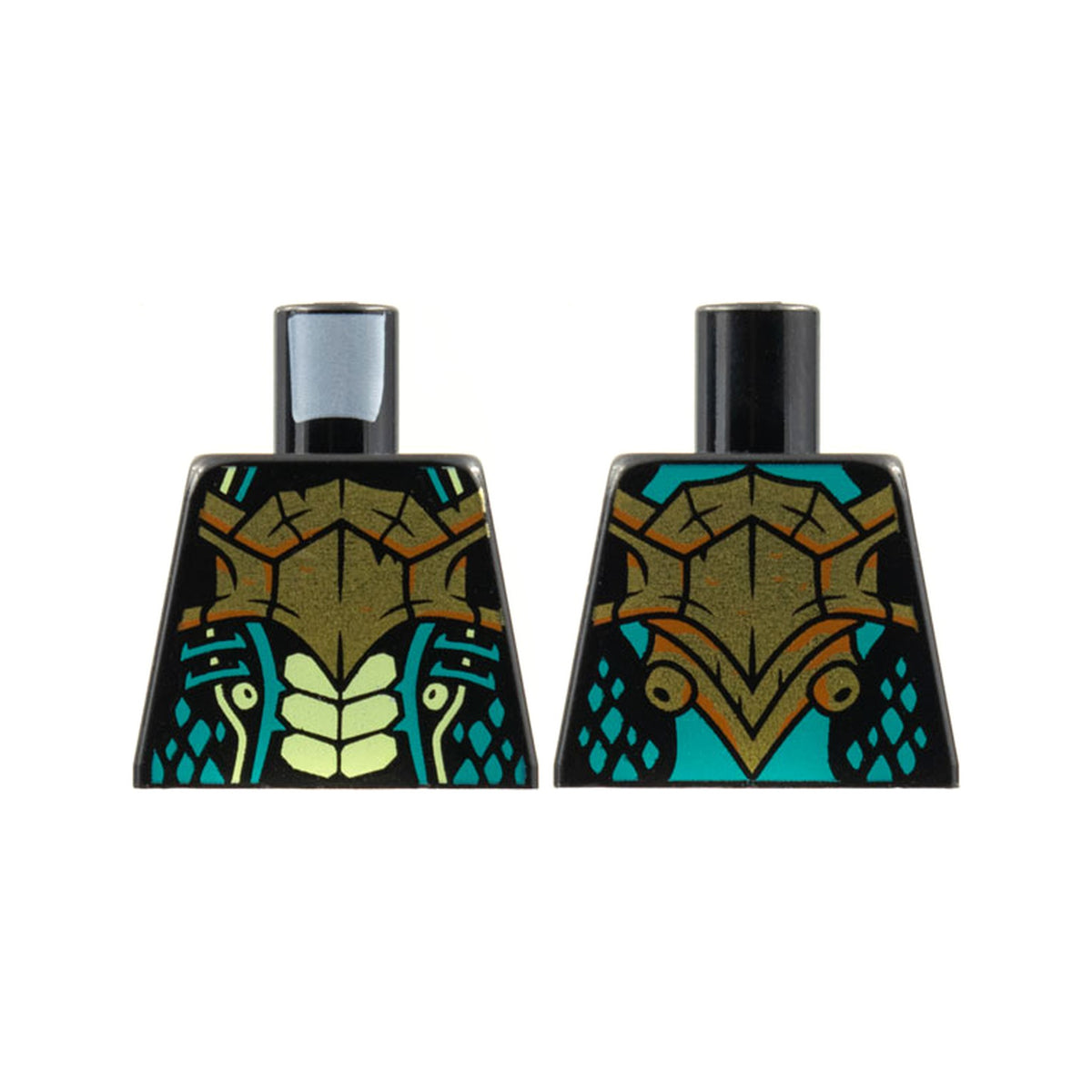 LEGO® Torso Gold Breastplate, Yellowish Green Abdomen, Dark Turquoise Gills and Scales Pattern 973pb4315 schwarz