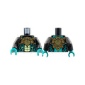 LEGO® Torso Gold Breastplate, Yellowish Green Abdomen, Dark Turquoise Gills and Scales Pattern / Black Arms / Dark Turquoise Hands 973pb4315c01 schwarz