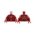 LEGO® Torso Armor with White Circle Arc Reactor, Red Panels, Gold Trim on Back, 3 Detailed Spine Segments Pattern (Iron Man Mark 3) / Dark Red Arms / Dark Red Hands 973pb4389c01 dunkelrot