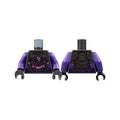 LEGO® Torso Armor, Silver Spikes and Scales, Magenta Dragon Logo and Midriff, Dark Purple Trim Pattern /  Dark Purple Arms / Black Hands 973pb4747c01 perldunkelgrau
