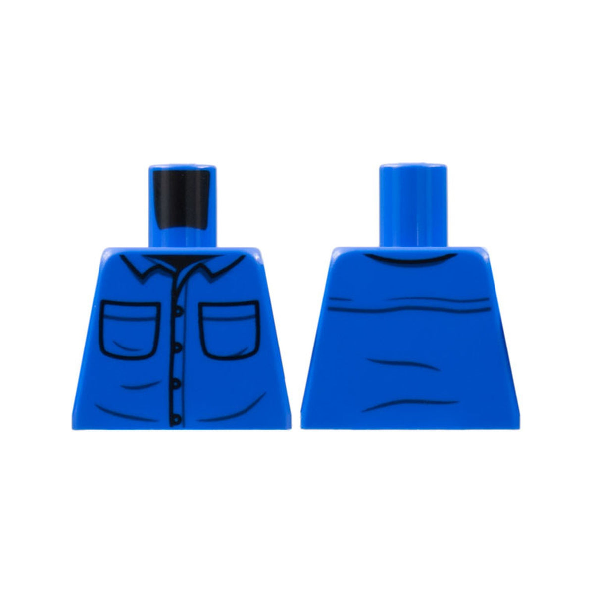 LEGO® Torso Shirt Button Up with Collar, 2 Pockets Pattern 973pb4772 blau