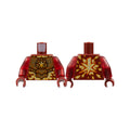 LEGO® Torso Dark Orange Breastplate with Gold Energy, Bright Light Orange and White Ninjago Logogram Letter K, Flames Pattern / Trans-Red Arms / Dark Red Hands 973pb4791c01 dunkelrot