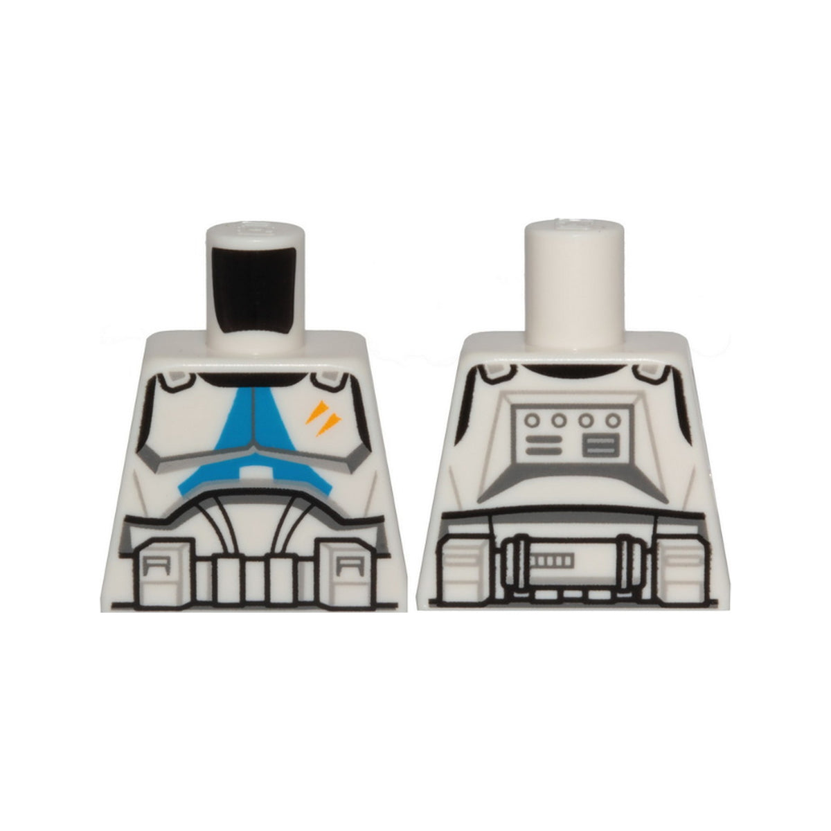 LEGO® Torso SW Armor Clone Trooper with Blue 501st Legion Markings and 2 Yellow Stripes Pattern (Clone Wars) 973pb5001 weiss