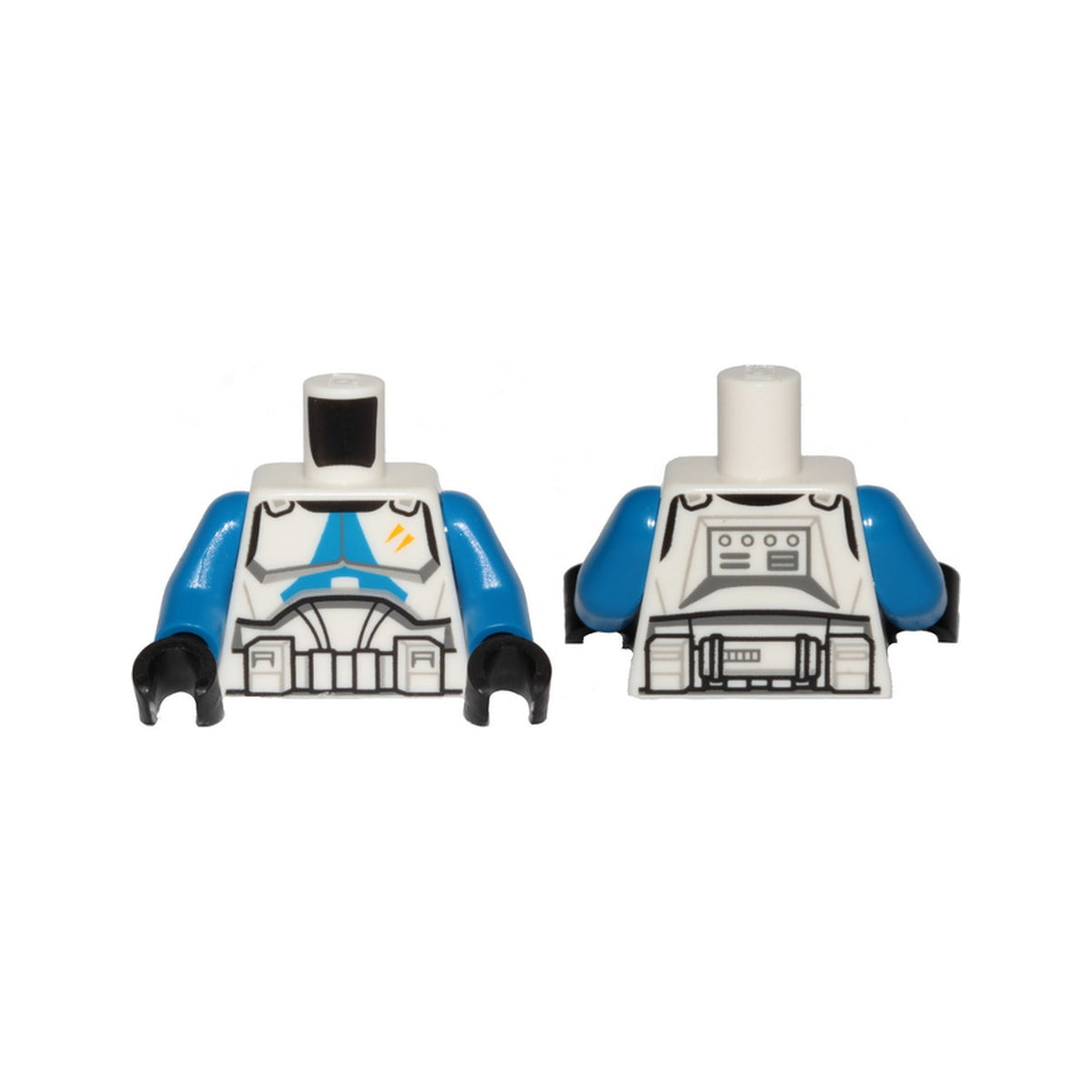 LEGO® Torso SW Armor Clone Trooper with Blue 501st Legion Markings and 2 Yellow Stripes Pattern (Clone Wars) / Blue Arms / Black Hands 973pb5001c01 weiss