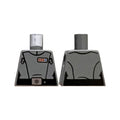 LEGO® Torso Female SW Imperial Crew Uniform with Black Belt with Silver Buckle, Badge with 3 Red and 1 Blue Square Pattern 973pb5049 dunkelgrau