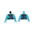 LEGO® Torso Na'vi with Dark Blue Markings, Reddish Brown Strap and Silver Belt, and Silver Spots Pattern / Medium Azure Arms Long / Medium Azure Hands 973pb5121c01 azurblau