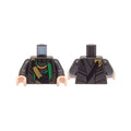 LEGO® Torso Suit with Green Lapels, Black Shirt and Shoulder Belt with Gold Clasps Pattern / Pearl Dark Gray Arms / Light Nougat Hands 973pb5159c01 perldunkelgrau