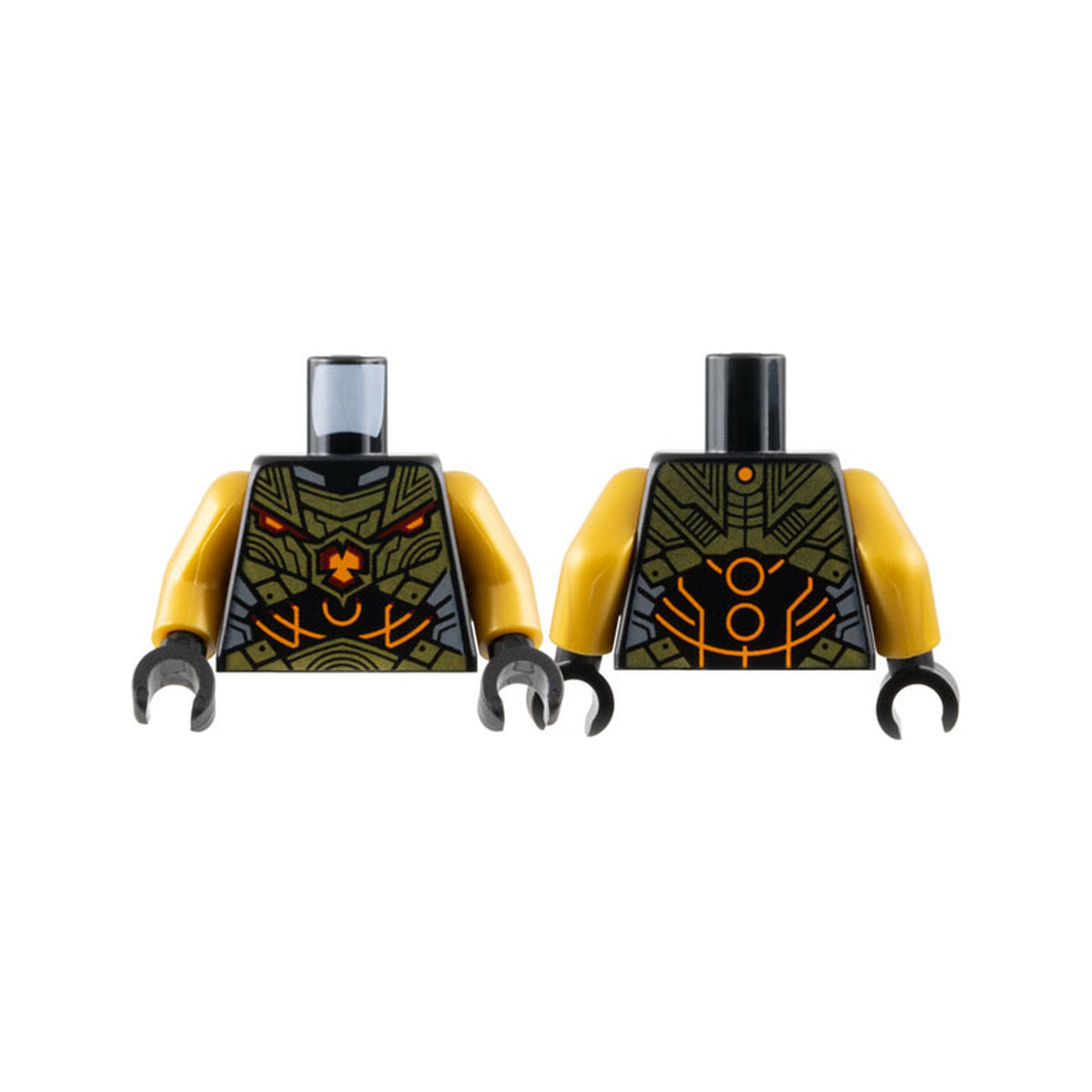 LEGO® Torso Armor with Gold Plates, Black Abdomen with Orange Circles and Lines Pattern / Pearl Gold Arms / Black Hands 973pb5272c01 schwarz